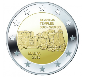 2 EURO 2016 Ggantija mmt Paris UNC Malta